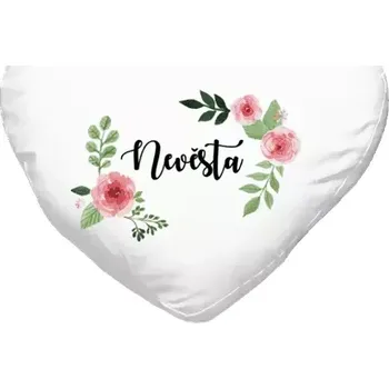 Polštář Polštář srdce 40x35 cm Nevěsta - růže