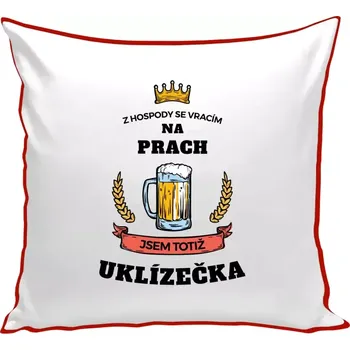 Polštář Polštář barevný 32x32 cm Z hospody se vracím - Uklízečka