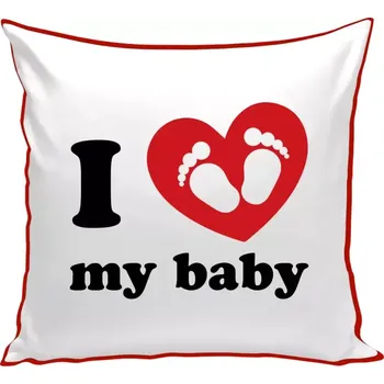 Polštář Polštář barevný 32x32 cm I love my baby