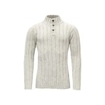 Pánský svetr Devold Nansen Wool Button Neck grey melange XS; Šedá svetr + DÁREK DLE VÝBĚRU!