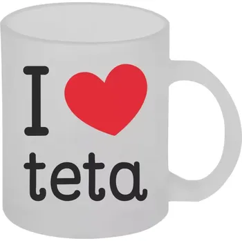 Hrnek 330 ml - skleněný matný I love teta