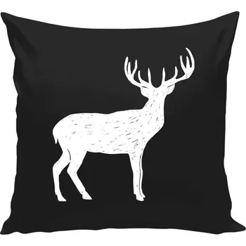 Polštář Polštář černý 40x40 cm Jelen