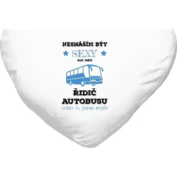Polštář Polštář srdce 40x35 cm Nesnáším být sexy, ale jsem řidič autobusu