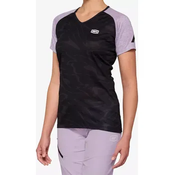 cyklistický dres Dres 100% AIRMATIC Women's SS Black/Lavender Velikost: M