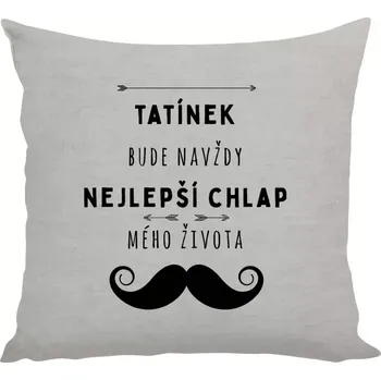 Polštář Polštář lněný 40x40 cm Tatínek bude navždy nejlepší chlap mého života