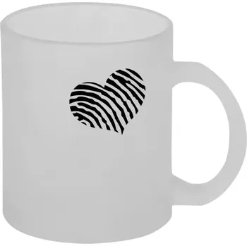 Hrnek 330 ml - skleněný matný Otisk srdce