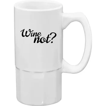 Sklenice Půllitr bílý vysoký Wine not?