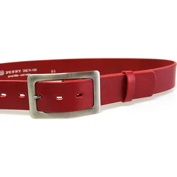 Módní doplněk PENNY BELTS Kožený opasek 4293 červený - 105 cm