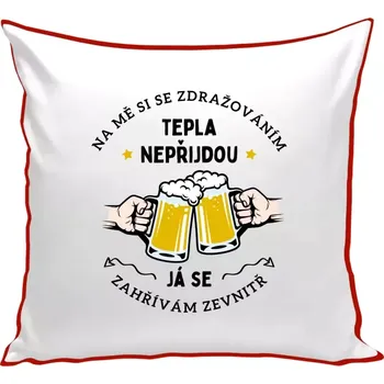 Polštář Polštář barevný 32x32 cm Zahřívám se zevnitř