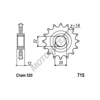 Řetězová sada pro motocykl Řetězové kolečko GAS GAS 200 EC rok 03-15