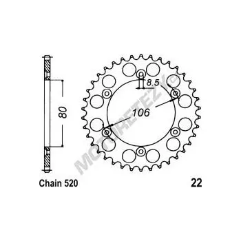 Řetězová sada pro motocykl Rozeta APRILIA 125 RX/R rok 90-93