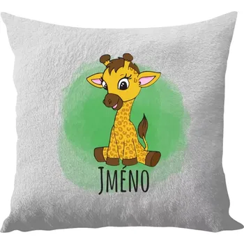 Polštář Polštář bílý 40x40 cm - dlouhý chlup Žirafa