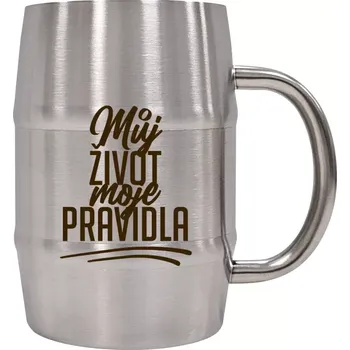 Sklenice Nerezový chladicí půllitr Můj život, moje pravidla