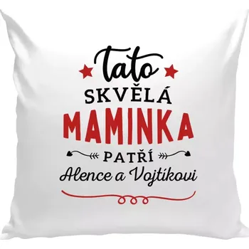 Polštář Polštář bílý 40x40 cm Tato skvělá maminka patří