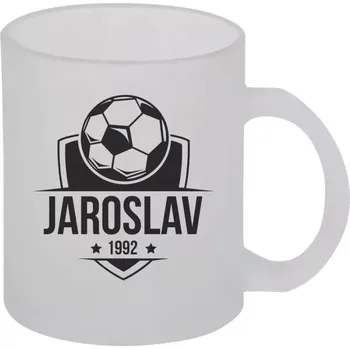 Hrnek 330 ml - skleněný matný Fotbalový znak s rokem narození