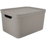 Rotho JIVE DECO Box s víkem, 36,5 × 26,5 × 20,3 cm, 16 l, cappuccino 1052307422