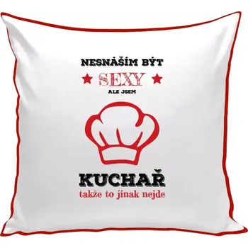 Polštář Polštář barevný 32x32 cm Nesnáším být sexy, ale jsem kuchař