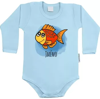 Kojenecký body Dětské body s dlouhým rukávem Rybička