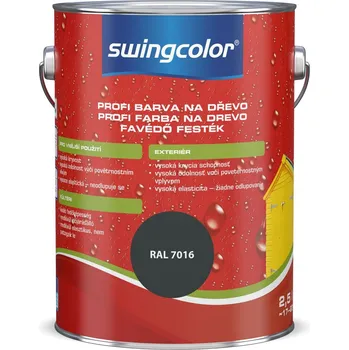 barva a nátěr na dřevo Swingcolor PROFI Barevný email, antracitový, lesklý, 2,5 l 6187 T02,5 7016