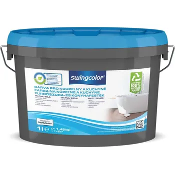 barva na zeď Swingcolor Barva do koupelny a kuchyně, bílá, 1 l 6222 T0001 0