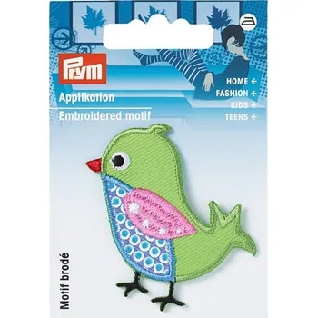 Nášivka PRYM Nášivka pták, nažehlovací, zelená/rosé