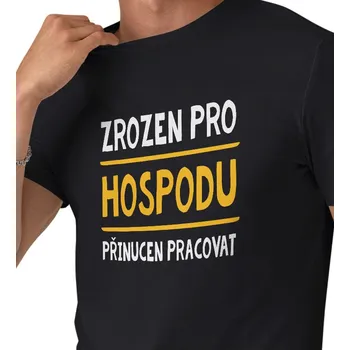 Pánské tričko Pánské triko černé - Zrozen pro hospodu 4XL