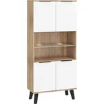 Regál OSMAK 4D, dub sonoma/bílý lesk, 5 let záruka + vyzvednutí ZDARMA