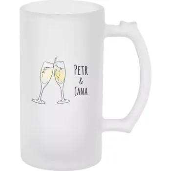 Sklenice Půllitr skleněný matný Skleničky se jmény