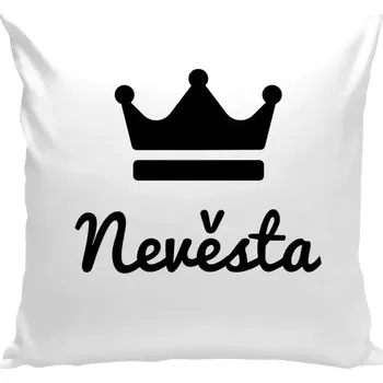 Polštář Polštář bílý 40x40 cm Nevěsta s datem