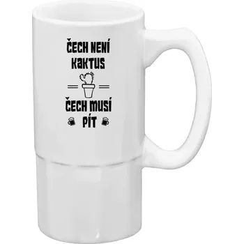 Sklenice Pivní půllitr - Čech není kaktus, Čech musí pít - 500 ml