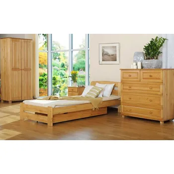 Postel Postel OAKLEY 90x200 cm s roštem, masiv borovice/moření olše + vyzvednutí ZDARMA