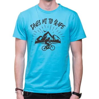 Cyklo tričko - Dnes mi to šlape, Barva látky tyrkysová modrá, Střih Pánsky/UNISEX, Velikost XS