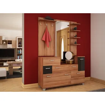 Předsíňová stěna Předsíň NALISE, švestka wallis/černý lesk, 5 let záruka + vyzvednutí ZDARMA