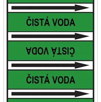 samolepka Značení potrubí, čistá voda, 100 × 60 mm, polyester