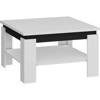 Konferenční stolek Konferenční stolek KALDRYN, bílá/černý lesk, 5 let záruka + PROVĚŘENO zákazníky + vyzvednutí ZDARMA