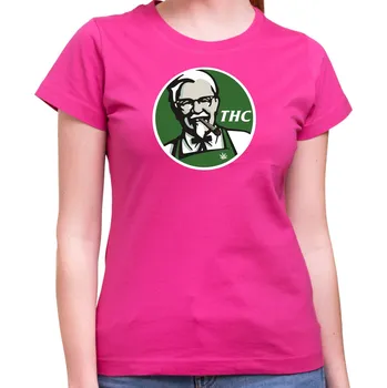 Pánské tričko Tričko - THC, Barva látky růžová , Střih Dámsky, Velikost --VYBERTE VELIKOST--