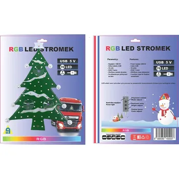 Osvětlení interiéru vozidel Alltrucker RGB LED vánoční stromek USB 5 V