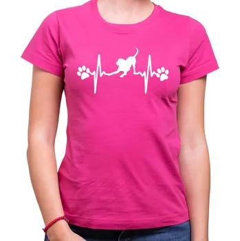 Pánské tričko Tričko - EKG pejskař, Barva látky růžová , Střih Dámsky, Velikost XS