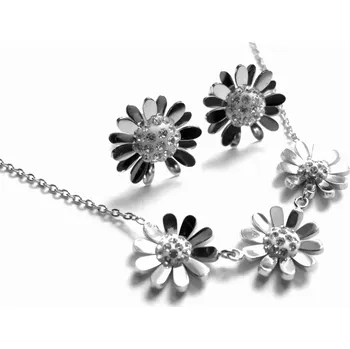 Souprava šperků Steel Jewelry Set náhrdelník a náušnice kopretiny z chirurgické oceli SET160204 dárkové balení zdarma