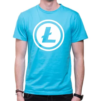Pánské tričko Krypto tričko - Litecoin, Barva látky tyrkysová modrá, Střih Pánsky/UNISEX, Velikost Dětské 134cm/8let