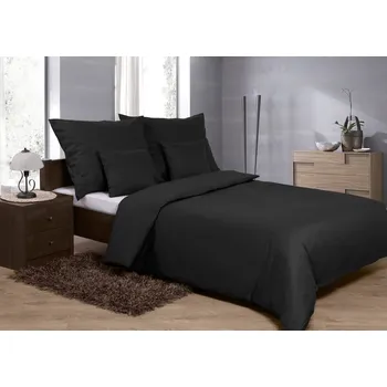 Povlečení Matex | Jednobarevné povlečení bavlněný satén - černé 140x200, 70x90