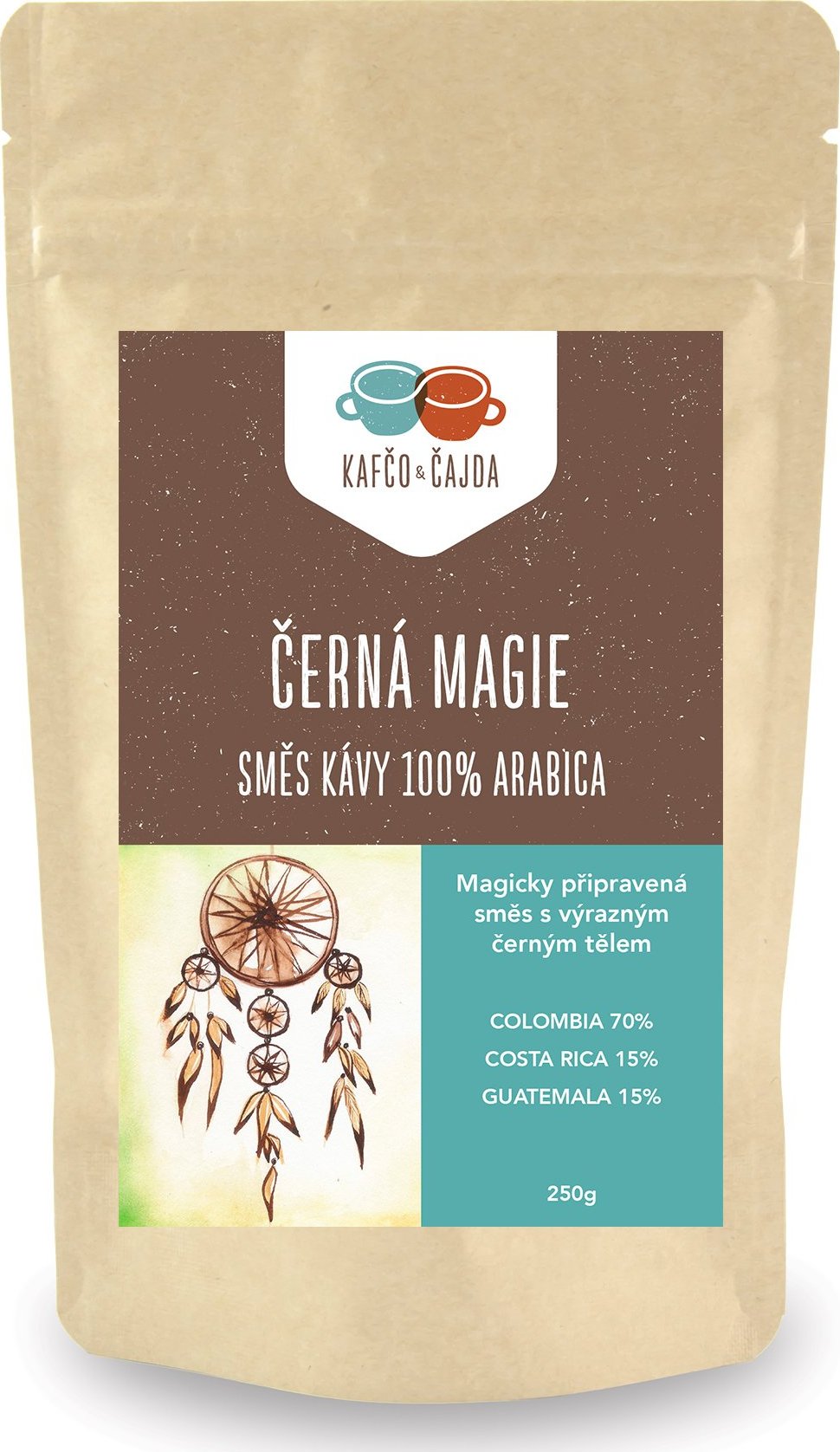 Černá magie - směs kávy - dárkové balení Velikost balení: 1000 g, Způsob mletí: Celá zrna