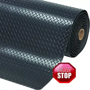 Rohožka Protiúnavová průmyslová rohož kotlářský plech, laminovaná,černá,91 cm