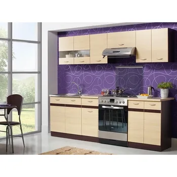 Kuchyňská linka Kuchyně BELISA 180/240 cm, rijeka světlá +možnost VÝNOSU + vyzvednutí ZDARMA