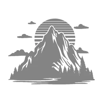 Samolepící dekorace SAMOLEPKA Krajina hory 037 pravá západ slunce (17 - šedá) NA AUTO, NÁLEPKA, FÓLIE, POLEP, TUNING, VLASTNÍ TEXT, TISK, AUTOSAMOLEPKY.cz, POLEPY, OBRÁZEK, LOGO, SAMOLEPKY