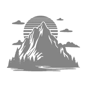 Samolepící dekorace SAMOLEPKA Krajina hory 037 levá západ slunce (17 - šedá) NA AUTO, NÁLEPKA, FÓLIE, POLEP, TUNING, VLASTNÍ TEXT, TISK, AUTOSAMOLEPKY.cz, POLEPY, OBRÁZEK, LOGO, SAMOLEPKY