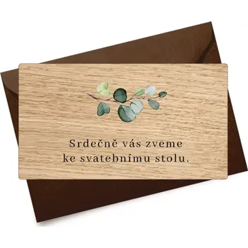 Svatební dekorace Dřevěná pozvánka LAUDY