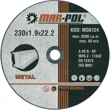 Řezný kotouč MAR-POL Řezný kotouč do kovu 230mm x 1.9mm x 22,2mm M08255