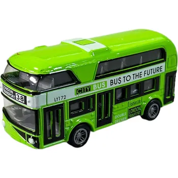 autíčko Kovový autobus na zpětný chod 9,5 cm Barva: Zelený