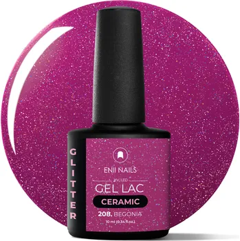 Lak na nehty ENII NAILS Gel lak Ceramic 208 Begonia - gelový lak bez HEMA, 10 ml